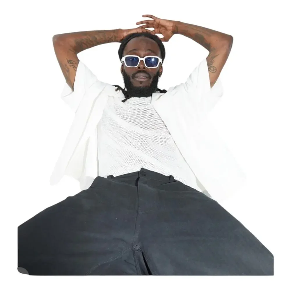 SZADE NIB Booth Sustainable On Trend Squared Off Heavy Cream/Prussian Sunglasses